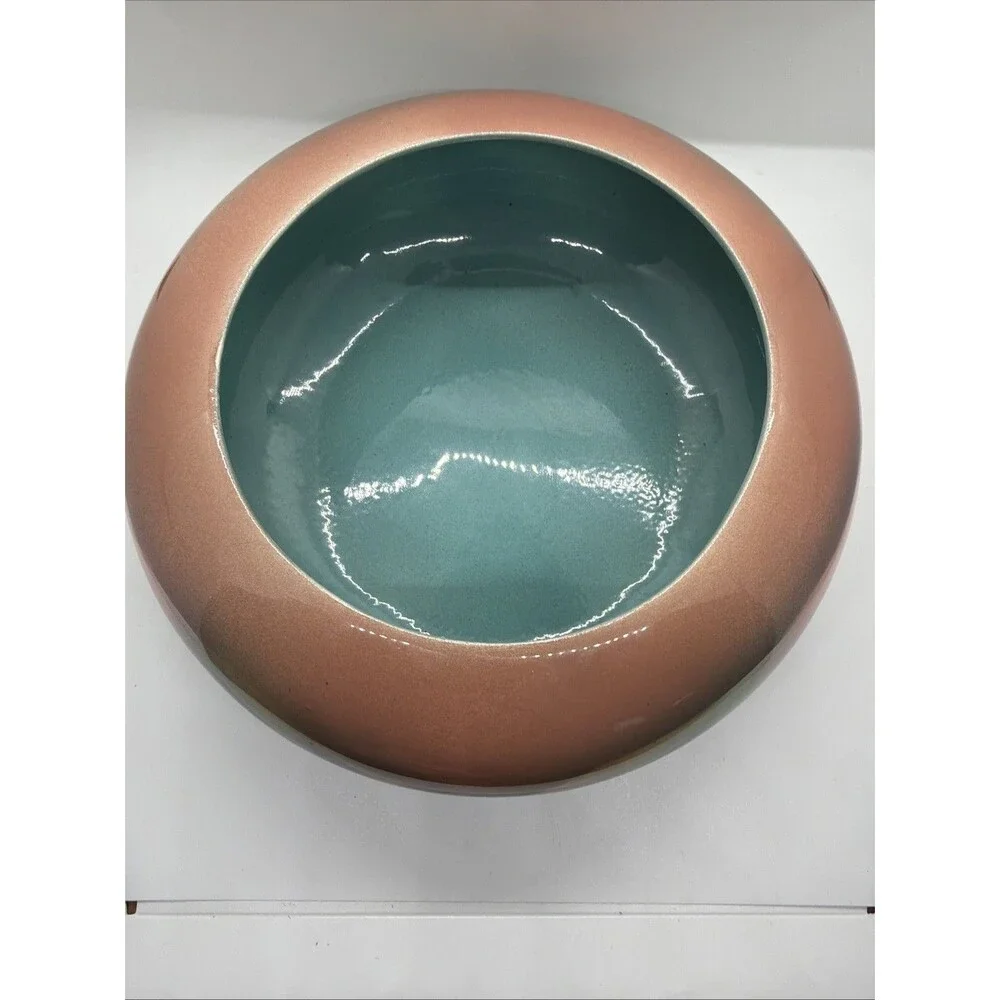Vintage Judith Stiles Studio Art Pottery Multicolor Bowl- 9 Inches- Signed